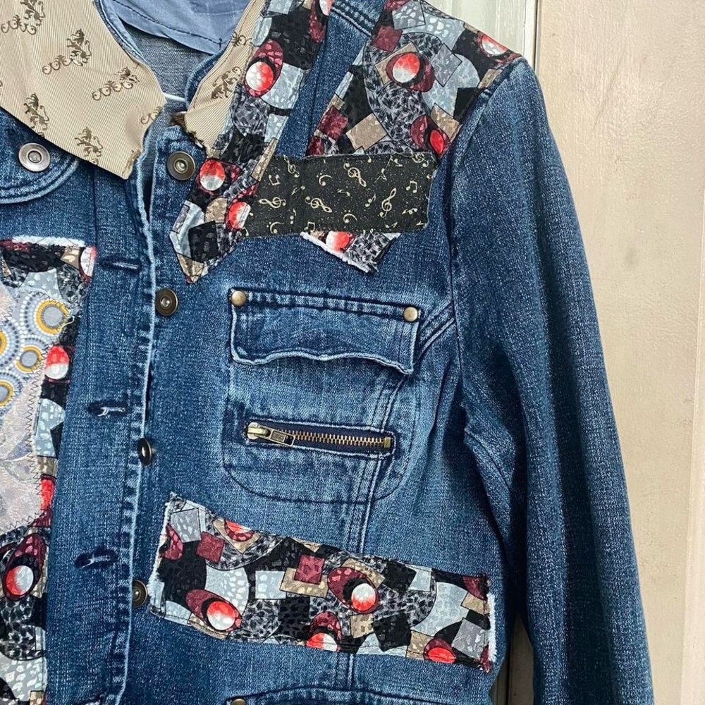 Patchwork Denim Jacket - image 2